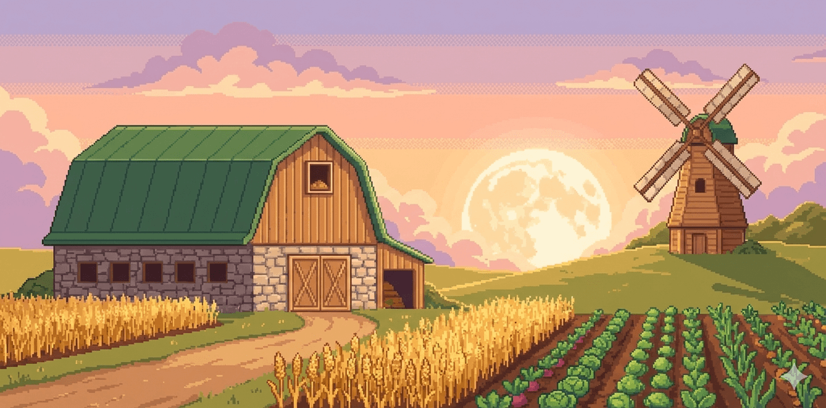 Cozy farm scene
